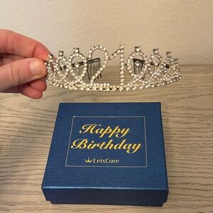 Silver Tiara with Heart Design